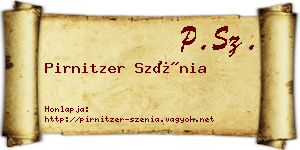 Pirnitzer Szénia névjegykártya